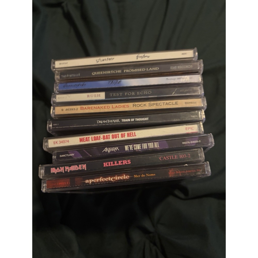 Rock & Metal CD Lot Iron Maiden Dream Theater Anthrax Rush Silverchair 10 CDs